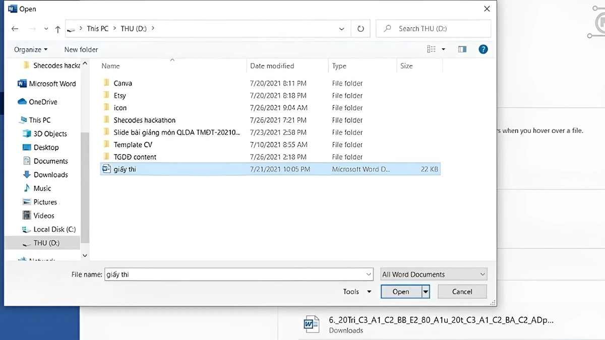 Sửa file Word bị lỗi trên Microsoft Word bước 2