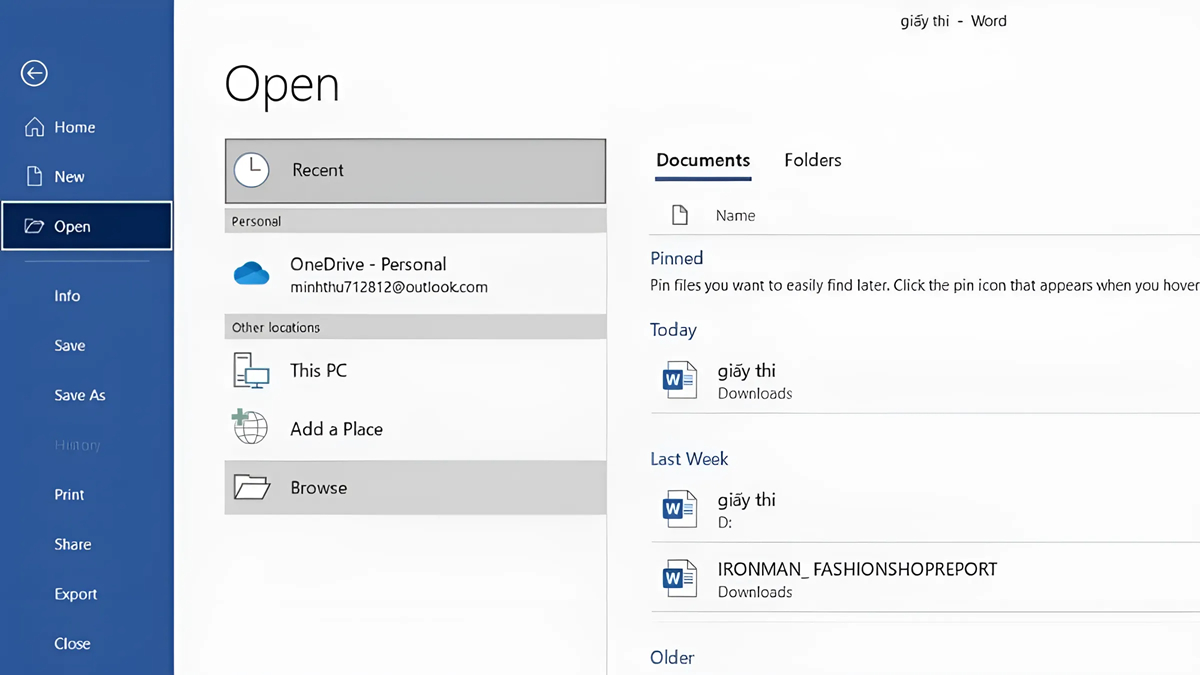 Khôi phục file Word bị lỗi từ bất kỳ tệp nào bước 1